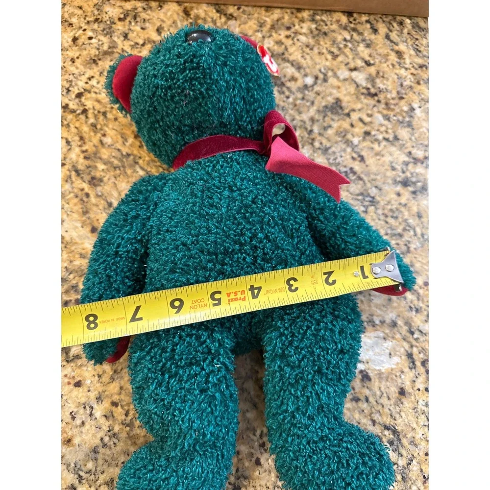 Ty Beanie Buddies‎ Mistletoe the Bear 2001 Green Christmas Plush 14 inch Vintage
